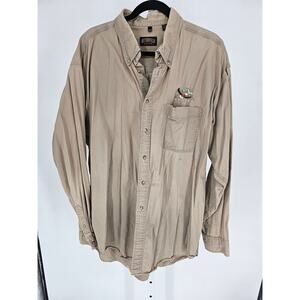 Butterfield Stage Men's Tan Cotton Long Sleeve Alaska Button-Up Shirt Size 2XLT
